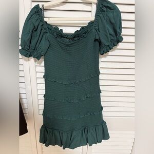 Katie J NYC Green Smocked Dress